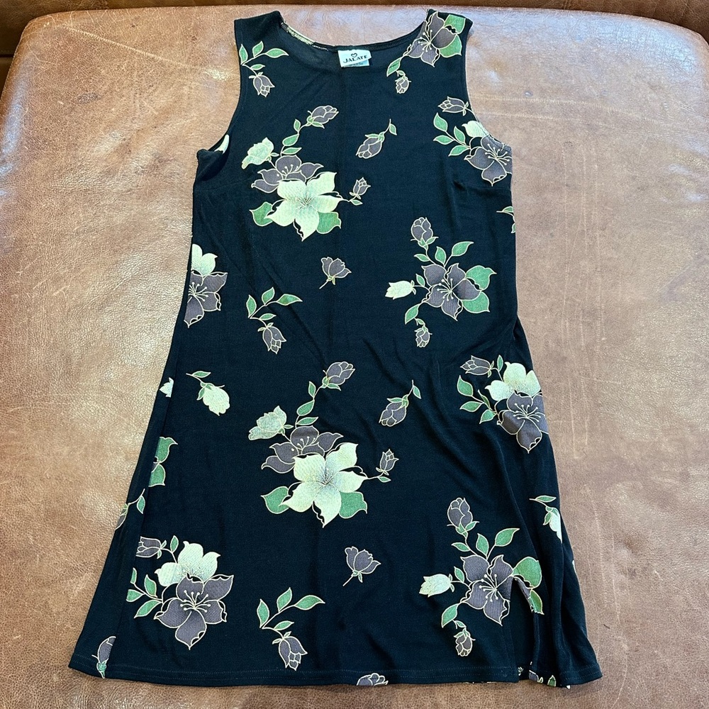 VINTAGE! Jalate Tank Dress, Black Floral, Women's Me